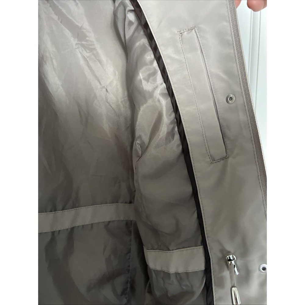 George Hoo1ded Lightweight Utility Taupe Jacket Lined Detachable Hood Sz 18/20 - Picture 7 of 16